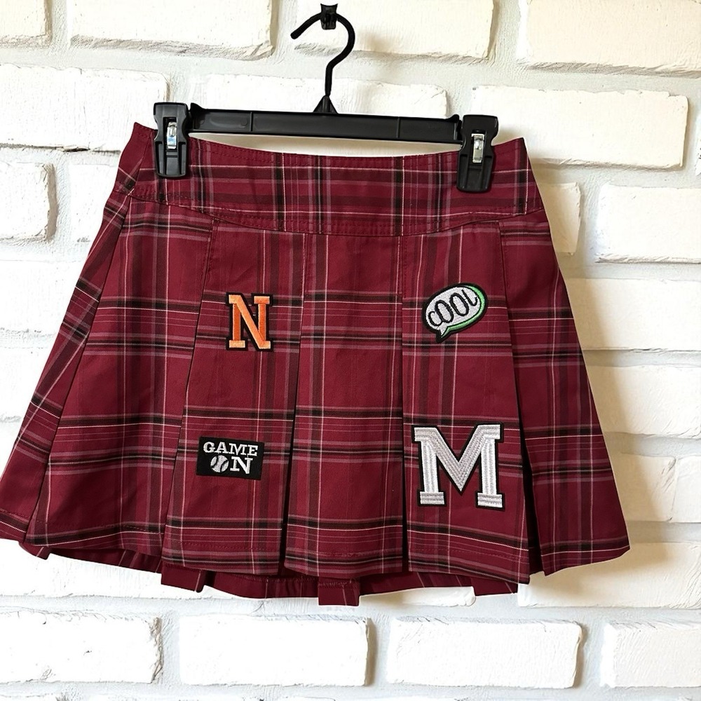 Vintage Y2K Women's Low Rise Plaid No Boundaries Pleated Mini Skirt 3/5 Patches